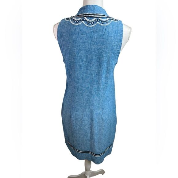 Hatley Marin Shift Dress Linen Blend Chambray Shift Dress Size Small - Picture 7 of 14